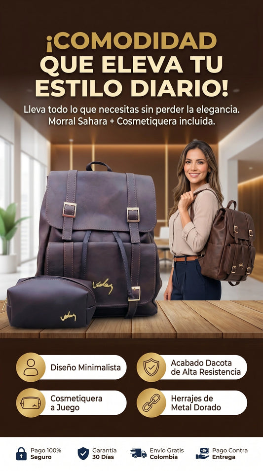 Edición Especial Mes de Mamá: Morral Sahara + Cosmetiquera de Lujo